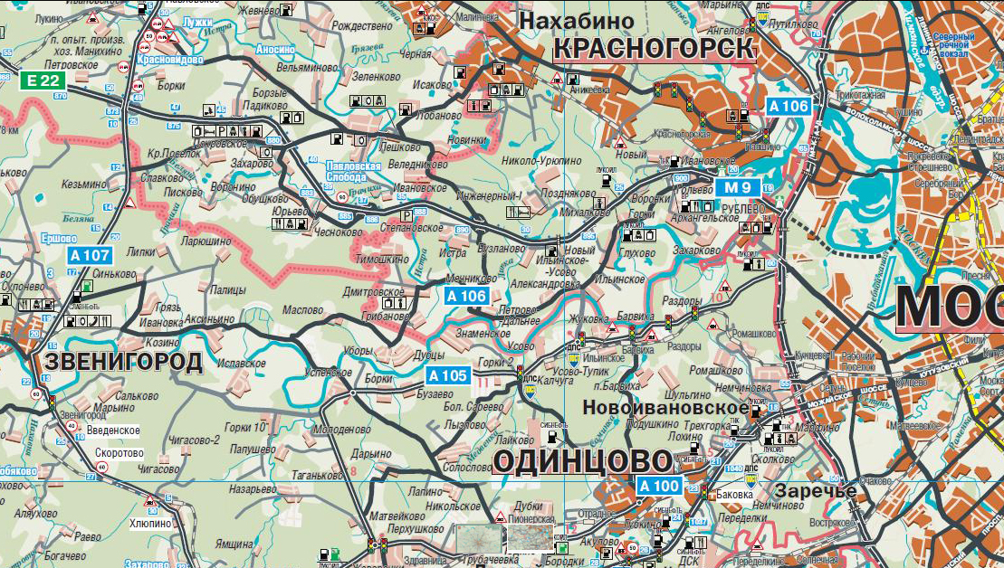 Карта подмосковья подробная
