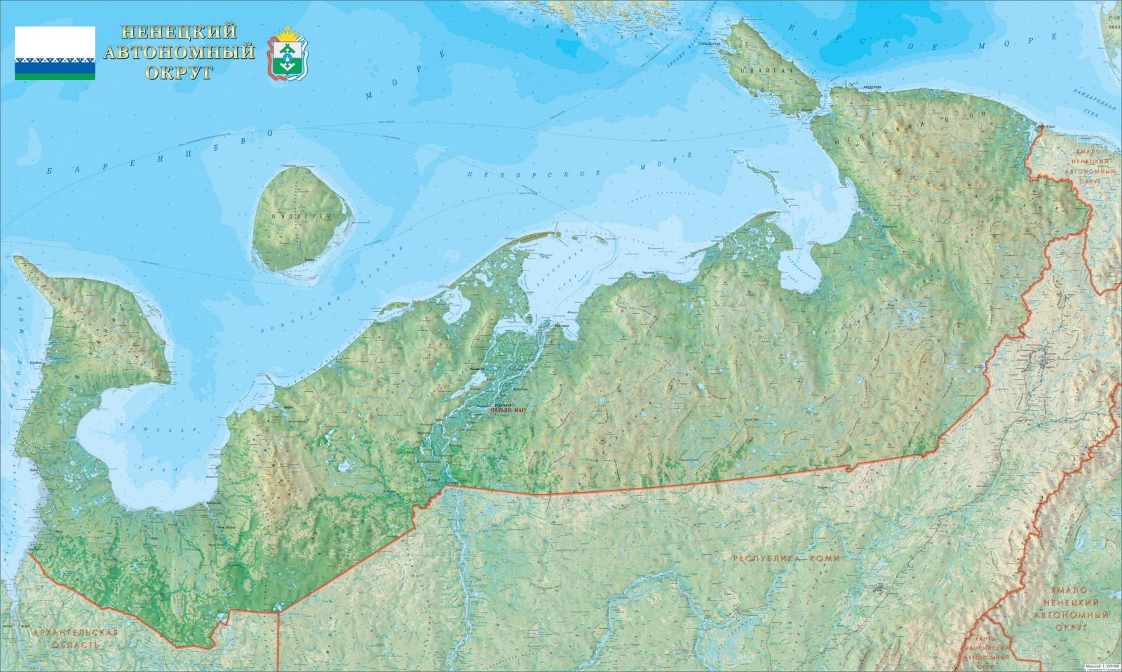 Административный центр ненецкого автономного. Ненецкий АО на карте. Ненецкий автономный округ на карте. НАО Ненецкий автономный округ на карте. Карта Ненецкого автономного округа.