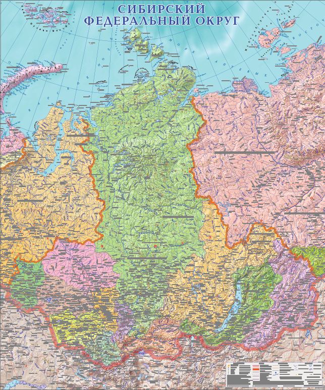 Административная карта восточная сибирь